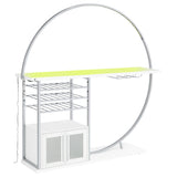 Risley 2-door Circular LED Wine Cabinet White High Gloss - Tampa Furniture Outlet