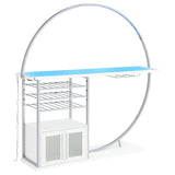 Risley 2-door Circular LED Wine Cabinet White High Gloss - Tampa Furniture Outlet