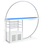 Risley 2-door Circular LED Wine Cabinet White High Gloss - Tampa Furniture Outlet