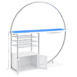 Risley 2-door Circular LED Wine Cabinet White High Gloss - Tampa Furniture Outlet