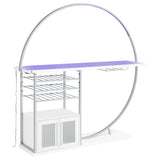 Risley 2-door Circular LED Wine Cabinet White High Gloss - Tampa Furniture Outlet