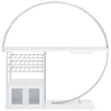 Risley 2-door Circular LED Wine Cabinet White High Gloss - Tampa Furniture Outlet
