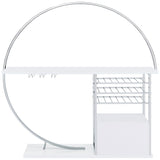 Risley 2-door Circular LED Wine Cabinet White High Gloss - Tampa Furniture Outlet