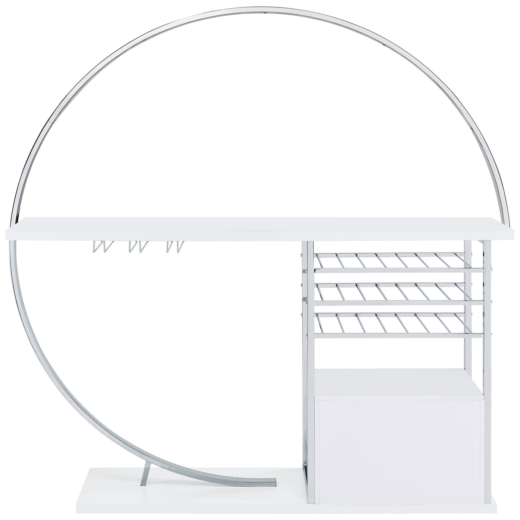 Risley 2-door Circular LED Wine Cabinet White High Gloss - Tampa Furniture Outlet
