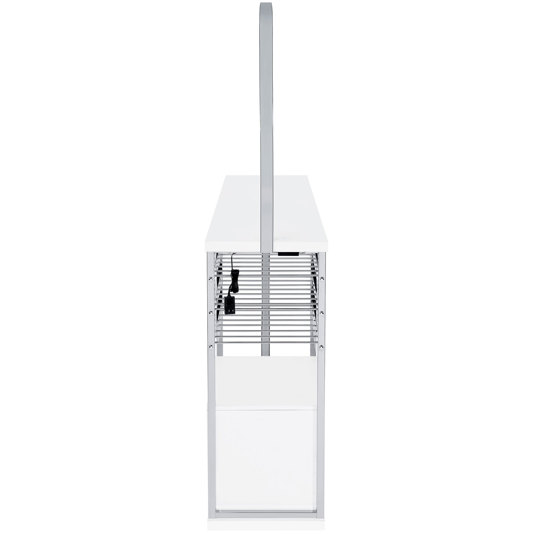 Risley 2-door Circular LED Wine Cabinet White High Gloss - Tampa Furniture Outlet