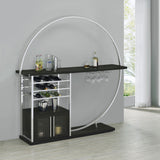 Risley 2-door Circular LED Wine Cabinet Dark Charcoal - Tampa Furniture Outlet