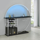 Risley 2-door Circular LED Wine Cabinet Dark Charcoal - Tampa Furniture Outlet