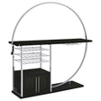 Tampa Furniture Outlet - Coaster - Risley 2-door Circular LED Wine Cabinet Dark Charcoal - 182799