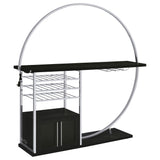 Tampa Furniture Outlet - Coaster - Risley 2-door Circular LED Wine Cabinet Dark Charcoal - 182799