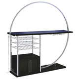 Risley 2-door Circular LED Wine Cabinet Dark Charcoal - Tampa Furniture Outlet
