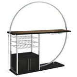 Risley 2-door Circular LED Wine Cabinet Dark Charcoal - Tampa Furniture Outlet