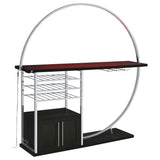 Risley 2-door Circular LED Wine Cabinet Dark Charcoal - Tampa Furniture Outlet