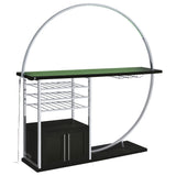 Risley 2-door Circular LED Wine Cabinet Dark Charcoal - Tampa Furniture Outlet