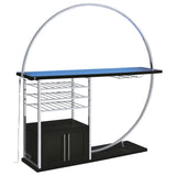 Risley 2-door Circular LED Wine Cabinet Dark Charcoal - Tampa Furniture Outlet