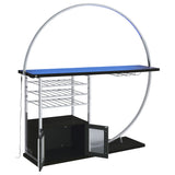 Risley 2-door Circular LED Wine Cabinet Dark Charcoal - Tampa Furniture Outlet
