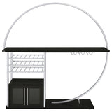 Risley 2-door Circular LED Wine Cabinet Dark Charcoal - Tampa Furniture Outlet