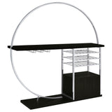 Risley 2-door Circular LED Wine Cabinet Dark Charcoal - Tampa Furniture Outlet