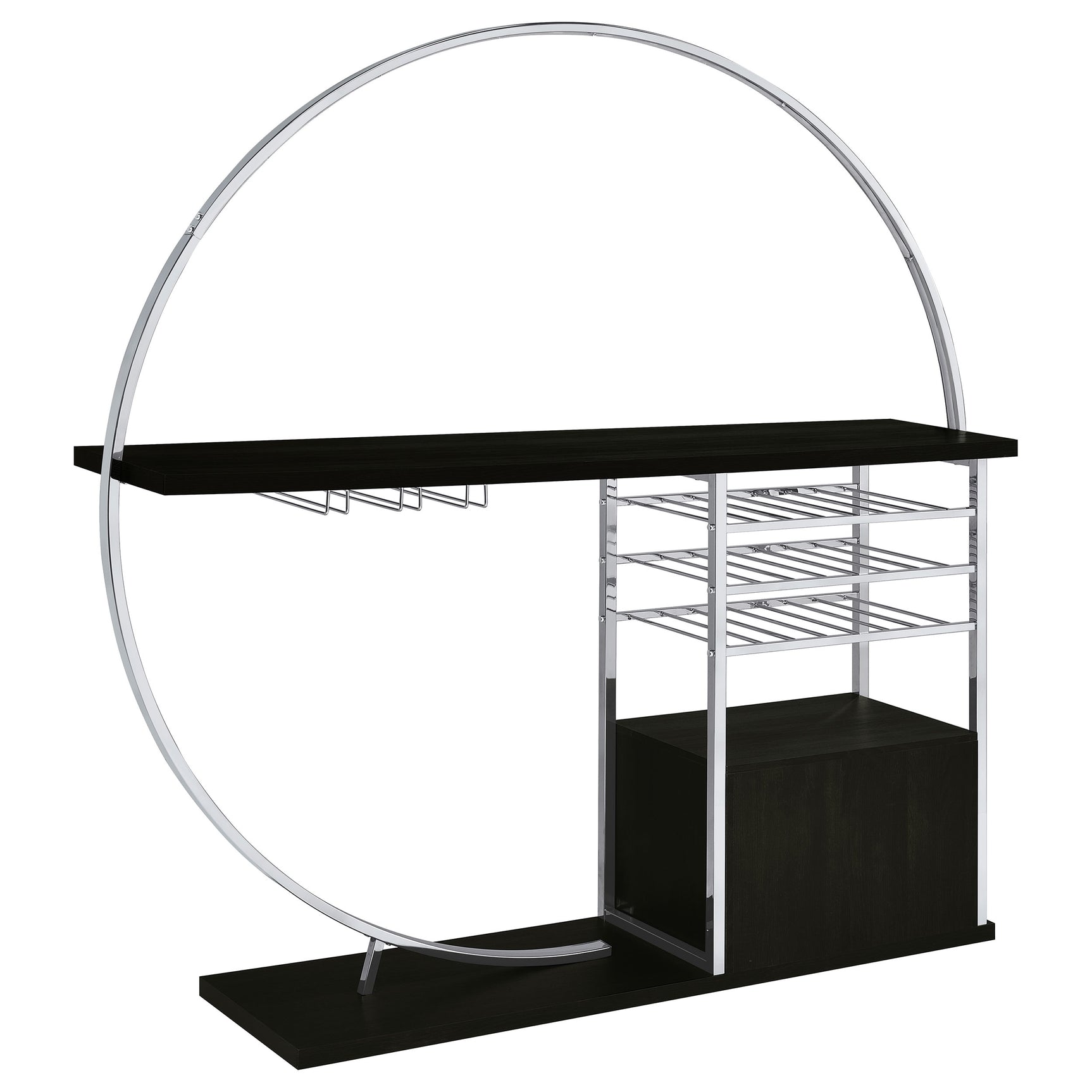 Risley 2-door Circular LED Wine Cabinet Dark Charcoal - Tampa Furniture Outlet