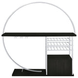 Risley 2-door Circular LED Wine Cabinet Dark Charcoal - Tampa Furniture Outlet
