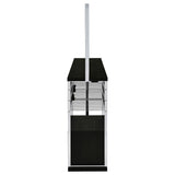 Risley 2-door Circular LED Wine Cabinet Dark Charcoal - Tampa Furniture Outlet