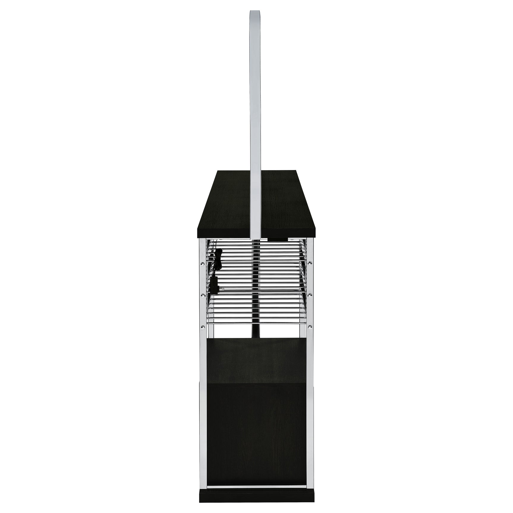 Risley 2-door Circular LED Wine Cabinet Dark Charcoal - Tampa Furniture Outlet