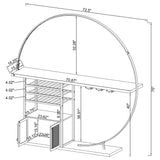 Risley 2-door Circular LED Wine Cabinet Dark Charcoal - Tampa Furniture Outlet