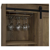 Arlington Sliding Door Home Bar Wine Cabinet Rustic Oak - Tampa Furniture Outlet