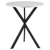 Kenzo Round 32-inch Galvanized Steel Bistro Bar Table Silver - Tampa Furniture Outlet