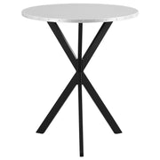 Tampa Furniture Outlet - Coaster - Kenzo Round 32-inch Galvanized Steel Bistro Bar Table Silver - 182861