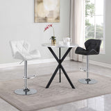 Kenzo Round 32-inch Galvanized Steel Bistro Bar Table Silver - Tampa Furniture Outlet