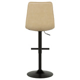Eldridge Faux Leather Upholstered Adjustable Bar Stool Coffee Tan