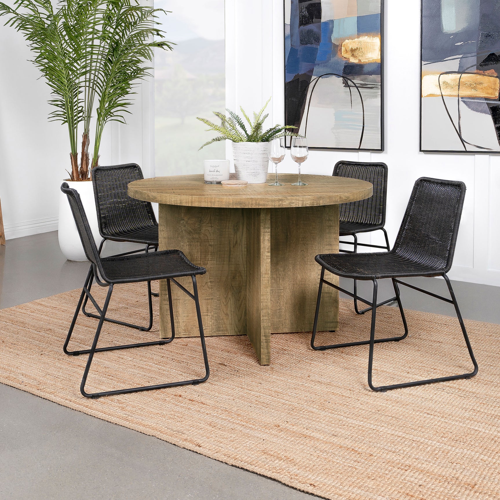 Jamestown Round 47-inch Composite Wood Dining Table Mango - Tampa Furniture Outlet
