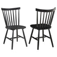 Tampa Furniture Outlet - Coaster - Hollyoak Windsor Wood Dining Side Chair Black (Set of 2) - 183042