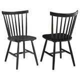 Tampa Furniture Outlet - Coaster - Hollyoak Windsor Wood Dining Side Chair Black (Set of 2) - 183042