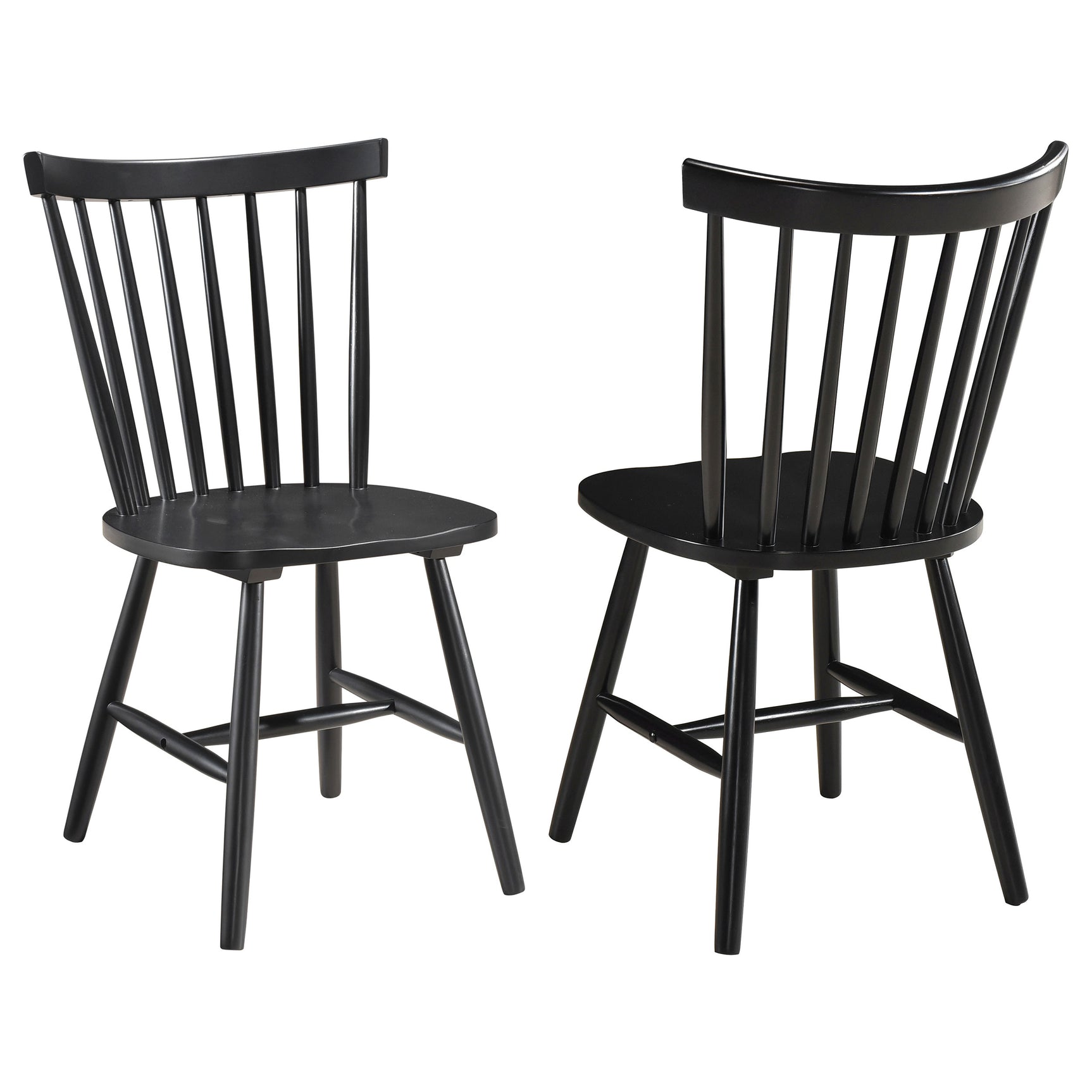 Tampa Furniture Outlet - Coaster - Hollyoak Windsor Wood Dining Side Chair Black (Set of 2) - 183042