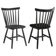 Tampa Furniture Outlet - Coaster - Hollyoak Windsor Wood Dining Side Chair Black (Set of 2) - 183042