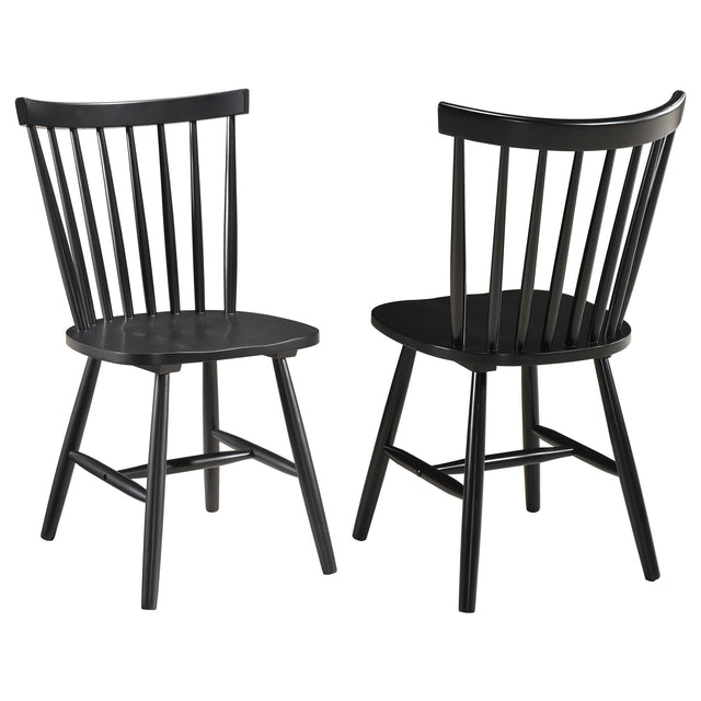 Tampa Furniture Outlet - Coaster - Hollyoak Windsor Wood Dining Side Chair Black (Set of 2) - 183042