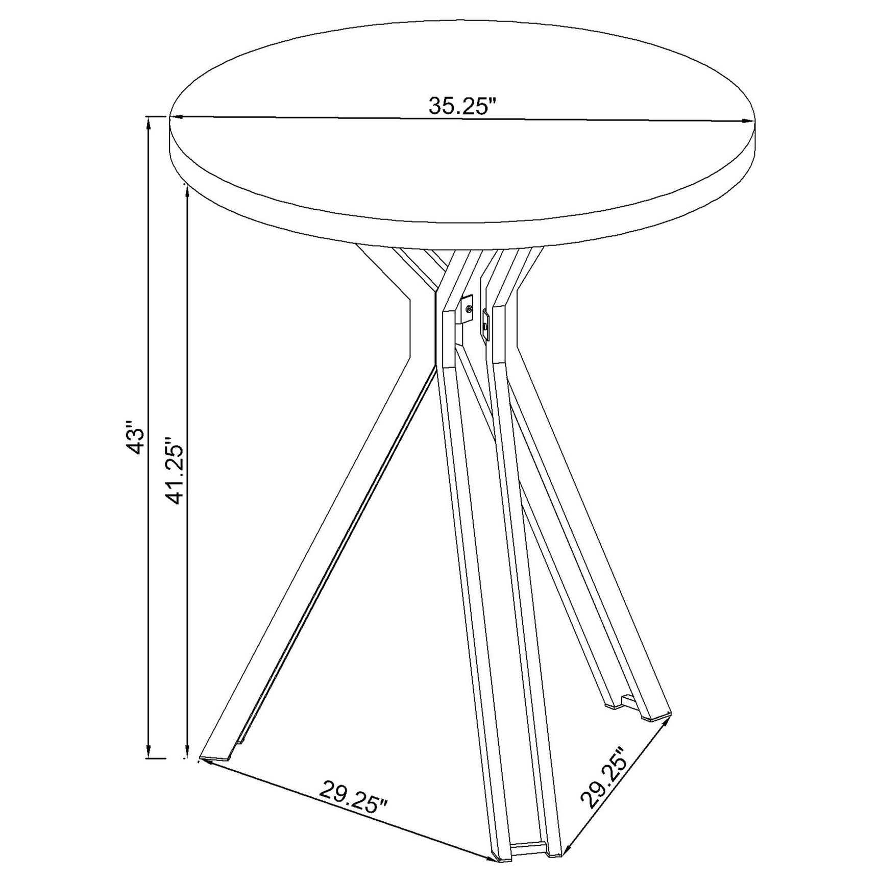 Edgerton Round 35-inch Pub Height Bistro Bar Table Dark Oak - Tampa Furniture Outlet