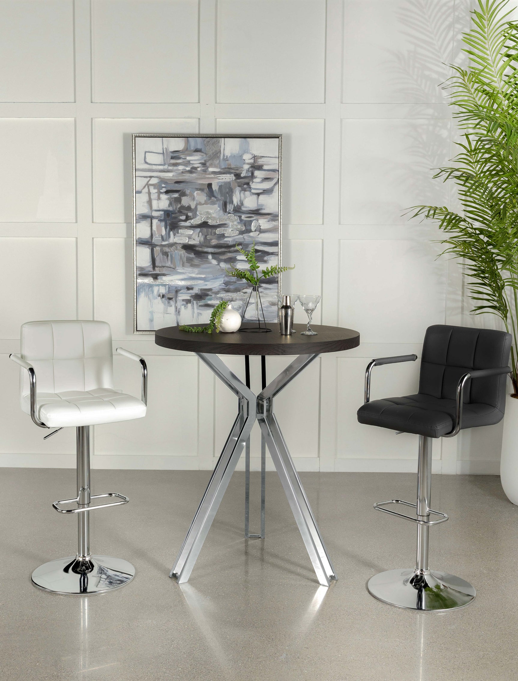 Edgerton Round 35-inch Pub Height Bistro Bar Table Dark Oak - Tampa Furniture Outlet