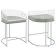 Tampa Furniture Outlet - Coaster - Thermosolis Clear Acrylic Counter Chair Chrome (Set of 2) - 183405