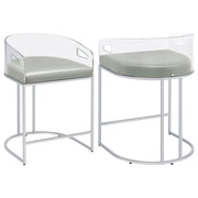 Tampa Furniture Outlet - Coaster - Thermosolis Clear Acrylic Counter Chair Chrome (Set of 2) - 183405