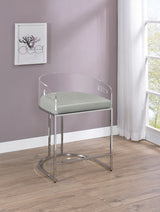 Thermosolis Clear Acrylic Counter Chair Chrome (Set of 2) - Tampa Furniture Outlet