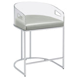 Thermosolis Clear Acrylic Counter Chair Chrome (Set of 2) - Tampa Furniture Outlet