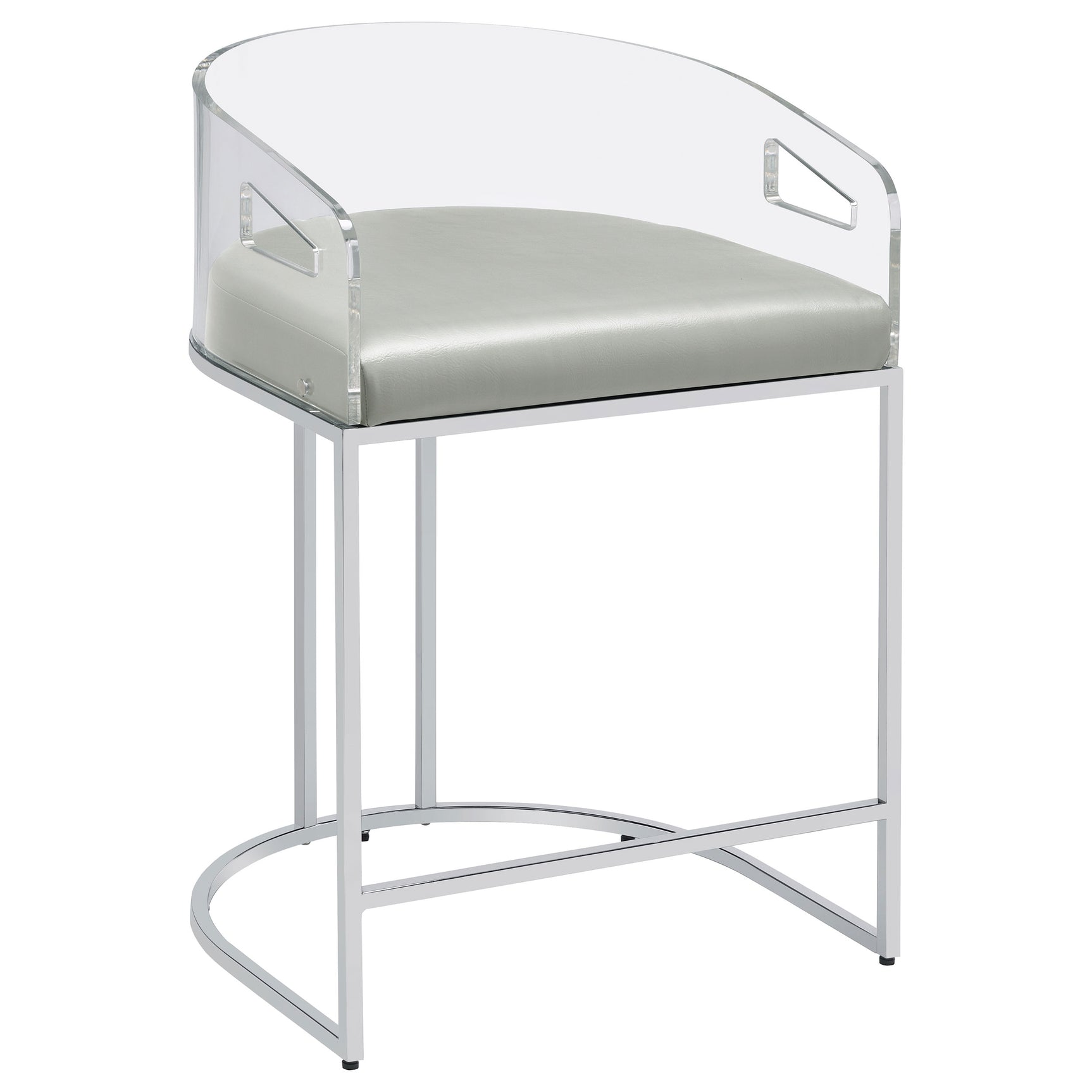 Thermosolis Clear Acrylic Counter Chair Chrome (Set of 2) - Tampa Furniture Outlet