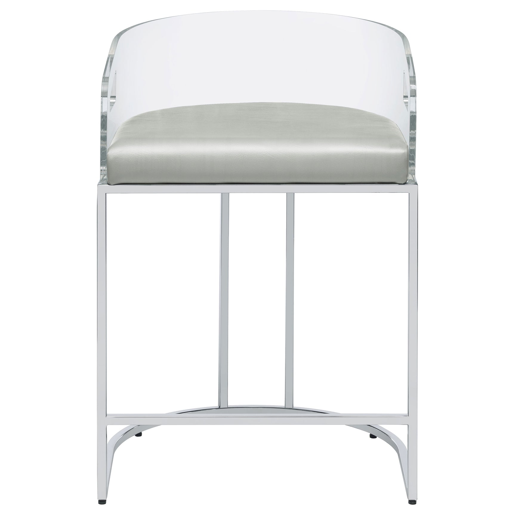 Thermosolis Clear Acrylic Counter Chair Chrome (Set of 2) - Tampa Furniture Outlet
