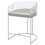 Thermosolis Clear Acrylic Counter Chair Chrome (Set of 2) - Tampa Furniture Outlet