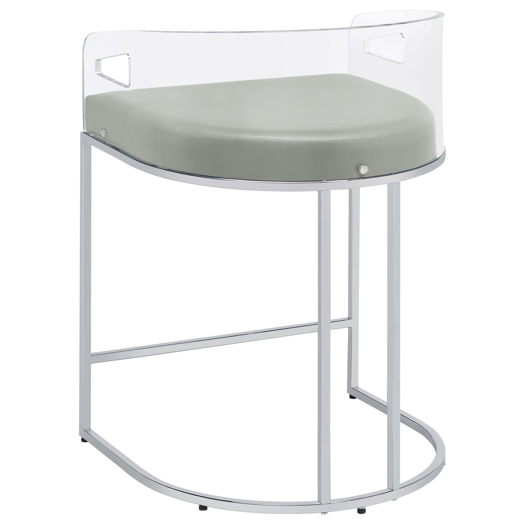 Thermosolis Clear Acrylic Counter Chair Chrome (Set of 2) - Tampa Furniture Outlet