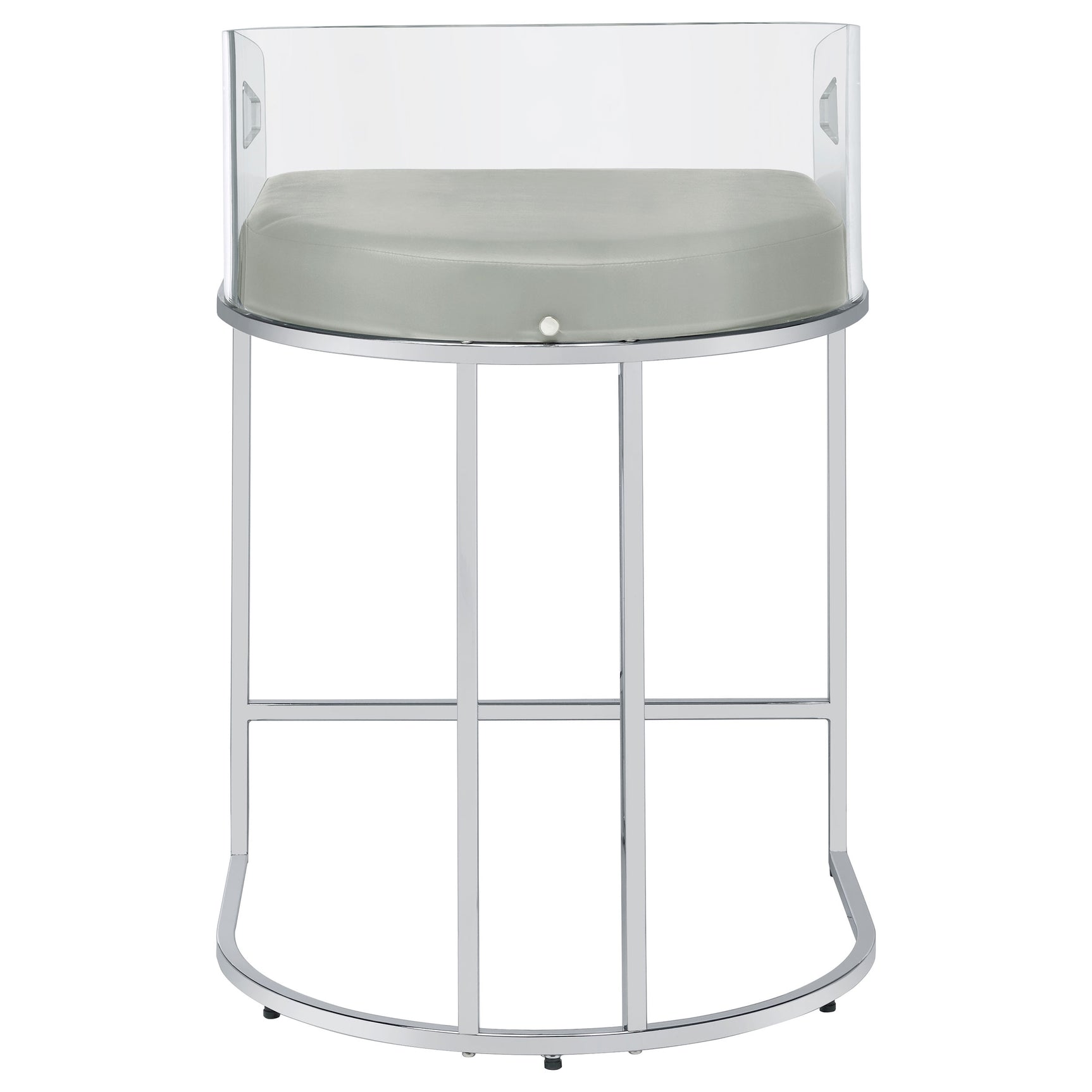 Thermosolis Clear Acrylic Counter Chair Chrome (Set of 2) - Tampa Furniture Outlet