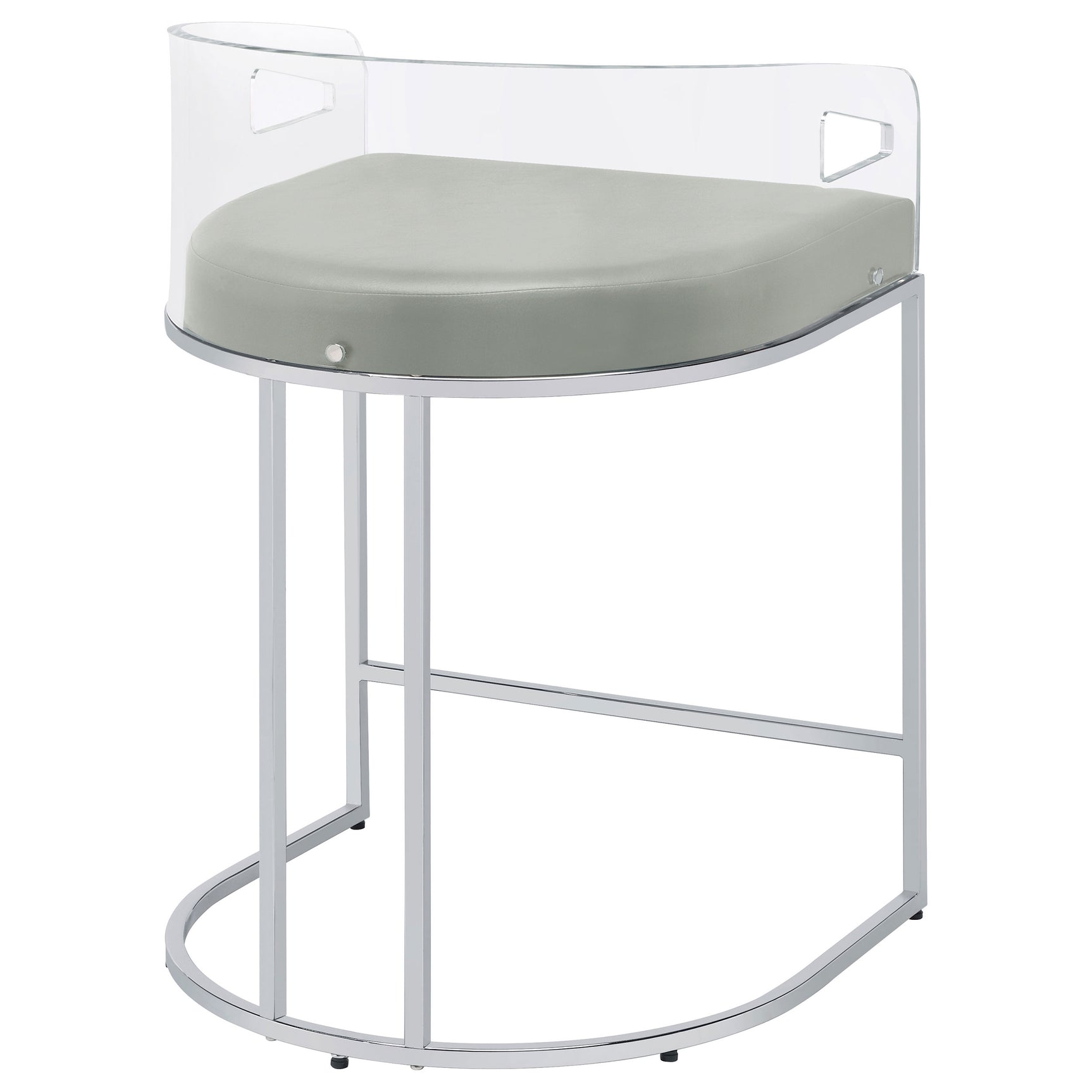 Thermosolis Clear Acrylic Counter Chair Chrome (Set of 2) - Tampa Furniture Outlet