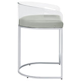 Thermosolis Clear Acrylic Counter Chair Chrome (Set of 2) - Tampa Furniture Outlet